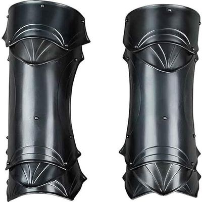 Medieval Blackened Dragomir Greaves Armour by Antique House Craft