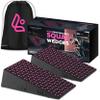 Flexelent Squat Wedge Block Pair - Heel Elevated Squat Wedge for Deeper Squats, Heavy Lifting and Better Form - 17 Angle Exercise Wedges, Slant Board for Squats with Carry Backpack - Pink Power view 1