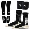 MediCaptain Soccer Grip Socks, Shin Guards, Pre-Cut Sock Sleeves, and Guard Straps Bundle Pack - Essential Equipment for Soccer Players - for Mens, Women with Size 7 to 12 US Men Shoe Size (Black) view 1
