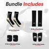 MediCaptain Soccer Grip Socks, Shin Guards, Pre-Cut Sock Sleeves, and Guard Straps Bundle Pack - Essential Equipment for Soccer Players - for Mens, Women with Size 7 to 12 US Men Shoe Size (Black) view 2
