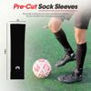 MediCaptain Soccer Grip Socks, Shin Guards, Pre-Cut Sock Sleeves, and Guard Straps Bundle Pack - Essential Equipment for Soccer Players - for Mens, Women with Size 7 to 12 US Men Shoe Size (Black) view 4