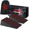 Flexelent Squat Wedge Block Pair - Heel Elevated Squat Wedge for Deeper Squats, Heavy Lifting and Better Form - 17 Angle Exercise Wedges, Slant Board for Squats with Carry Backpack - Blaze Red view 1