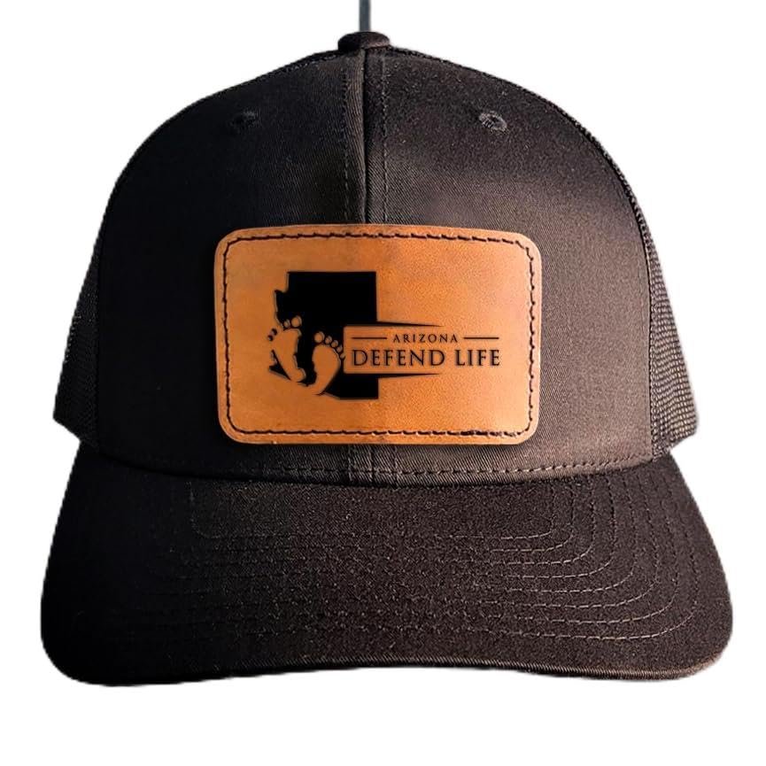 Arizona Defend Life Leather Patch Hat Pro-Life Hat Black