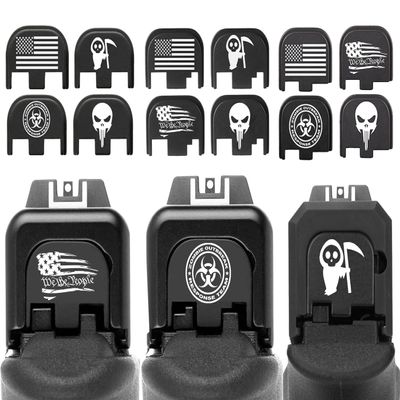 NDZ Performance Aluminum Slide Cover Plate for Glock Gen 5 17 19 19X 22 23 26 27 29 30 34 45 47in 9mm 10mm .40 - Black, U.S. Flag