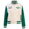 Pro Standard Womens NFL New York Jets Retro Classics Varsity Jacket Eggshell/Kelly Green XL view 1