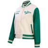 Pro Standard Womens NFL New York Jets Retro Classics Varsity Jacket Eggshell/Kelly Green XL view 3