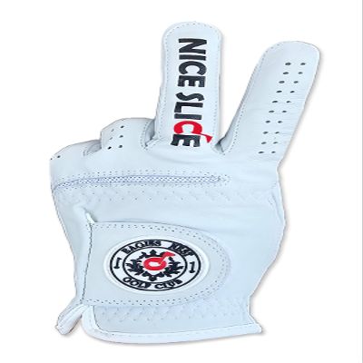 Nice Slice Funny Golf Glove - Premium 100% Cabretta Leather ShockerGolf Attire and Essentials for Men, Fun Golfer Gag Gift, Adult Right or Left Hand, Small to XXL Sizes Ball Cart