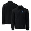 Cutter & Buck Men's Black Detroit Lions Throwback Roam Eco Recycled Full-Zip Jacket view 1