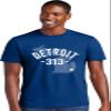 3X-Large Royal Mens Detroit Michigan 313 Area Code Deluxe Soft T-Shirt view 2