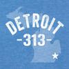3X-Large Royal Mens Detroit Michigan 313 Area Code Deluxe Soft T-Shirt view 3