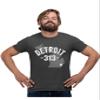 5X-Large Heather Black Mens Detroit Michigan 313 Area Code T-Shirt view 1
