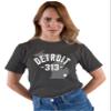 5X-Large Heather Black Mens Detroit Michigan 313 Area Code T-Shirt view 3