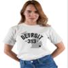XX-Large White Mens Detroit Michigan 313 Area Code T-Shirt view 3