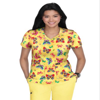 KOI Basics Leslie Top 384PR Butterfly Fiesta XS