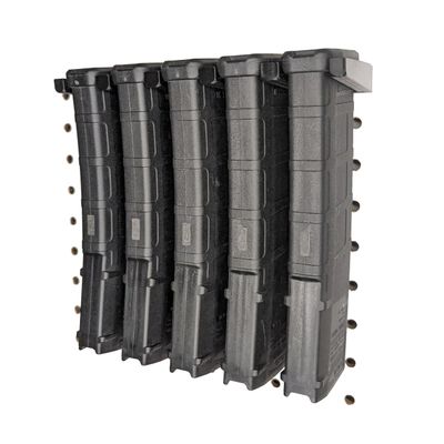 Hammy3DPrints Mount for Pmag Mags - Pegboard/Metal Pegboard/Skadis/etc. | Magazine Holder Storage Rack (Squarelok, Loaded Mags)