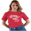 5X-Large Red Mens Detroit Michigan 313 Area Code T-Shirt view 3