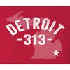5X-Large Red Mens Detroit Michigan 313 Area Code T-Shirt view 4