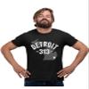 XX-Large Black Mens Detroit Michigan 313 Area Code T-Shirt view 1