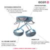 Ocun Twist Tech Eco Climbing Sport Harness, Lightweight Three Buckle Harness for Trad, Alpine & Rock Climbing, Grey/Blue, XS-M view 2