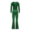 Womens Two Piece Velvet Sets Hooded Jackets Fashion Long Sleeve Crop Top Sweatsuits Jogger Pants Workout Sets Tracksuit view 4