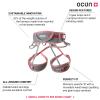 Ocun Womens Twist Tech Eco Lady Climbing Sport Harness, Lightweight Three Buckle Harness for Trad, Alpine & Rock Climbing, Grey/Red, L-XL view 2