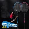 JOSWAY Badminton Racket Set, Including 2 Rackets, 2 Feather Birdies, 1 Carrying Bag - Ideal for Training and Sports (Blue&Silver) view 4