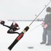 Fishing 67cm Rod Reel Combos Winter Fishing Ice Fishing Rod Feeder Carp Fishing Pole Carbon 2 Section Spinning Rod Fishing Gear (Size : Fishing Rod and Reel) view 3