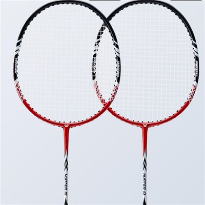 JOSWAY Light Graphite Badminton Racquet Set - Ultra Lightweight Racket with Carrying Case and Shuttlecocks (red)