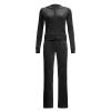 Womens Two Piece Velvet Sets Hooded Jackets Fashion Long Sleeve Crop Top Sweatsuits Jogger Pants Workout Sets Tracksuit view 4