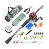 Fishing Gun Handle Shrink Lure Set Carbon Fishing Rod Drop Wheel Lure Set with Line, Bionic Lure, Hook and Carry Bag, Fishing Gear (Size : Right Hand Suit_1.6m) view 1