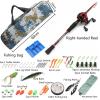 Fishing Gun Handle Shrink Lure Set Carbon Fishing Rod Drop Wheel Lure Set with Line, Bionic Lure, Hook and Carry Bag, Fishing Gear (Size : Right Hand Suit_1.6m) view 2