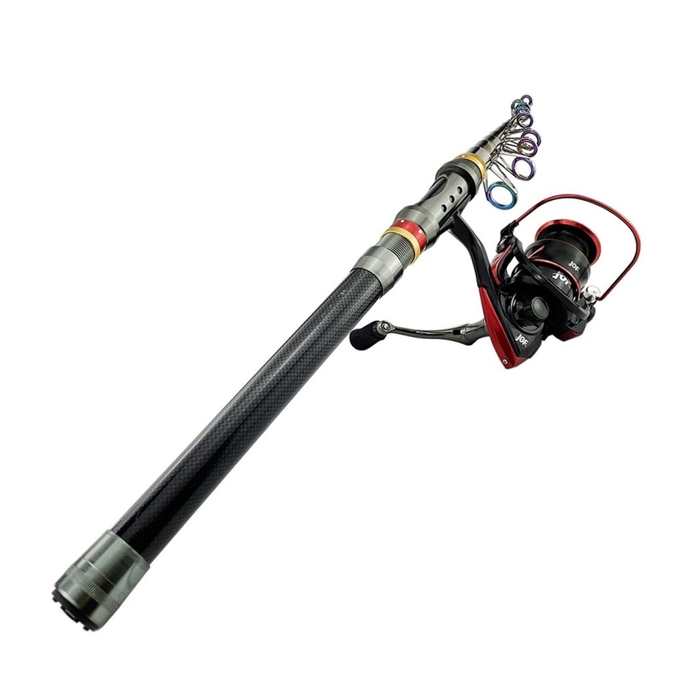 Fishing Fishing Reel Kit 1.8-3.6M Telescopic Fishing Rod and Spinning Fishing Reel Fishing Set Carp Fishing Rod Reel Kit Fishing Gear (Size : A_2.4M+DK3000)