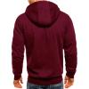 ZYXTIM Mens Full Zip Hoodies Casual Sweathshirts Oversize Long Sleeve Lightweight Warm Workout Running Sports Jacket with Pockets Red view 2