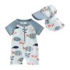Hnyenmcko Infant Baby Boy Girls Rash Guard Swimsuit Short Sleeve Zipper Bathing Suit Toddler One Piece Swimwear Sunsuit (Fish-Multi Color, 2-3 Years) view 1