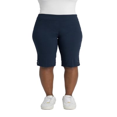 Briggs New York Women's Pull On Lace Up Hem Skimmer, Navy, 12