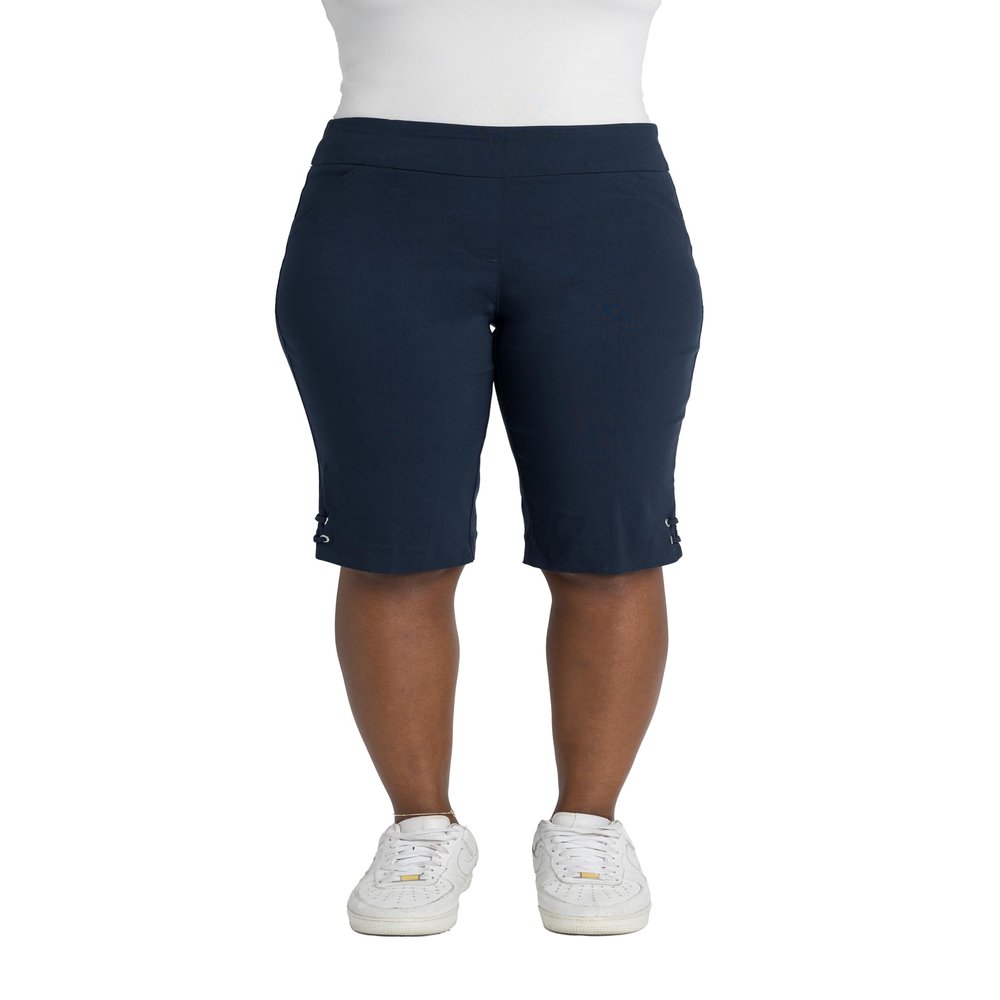 Briggs New York Women's Pull On Lace Up Hem Skimmer, Navy, 12