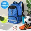BROTOU Premium Soccer Bag, Basketball Backpack with Separate Cleat and Ball Compartment, Backpack for Rugby & Football & Volleyball & Handball (Light Blue) view 2