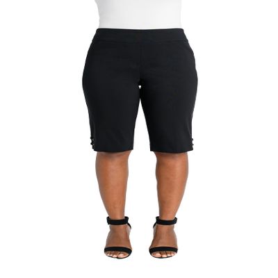 Briggs New York Women's Pull On Lace Up Hem Skimmer, Black, 16