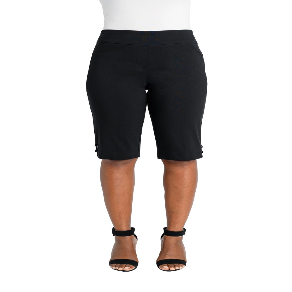 Briggs New York Women's Pull On Lace Up Hem Skimmer, Black, 16