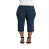 Briggs New York Women's Pull On Lace Up Hem Capri, Navy, 10 view 1