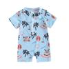 Hnyenmcko Infant Baby Boy Girls Rash Guard Swimsuit Short Sleeve Zipper Bathing Suit Toddler One Piece Swimwear Sunsuit (Cocoanut-Blue, 3-6 Months) view 1