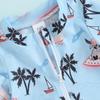 Hnyenmcko Infant Baby Boy Girls Rash Guard Swimsuit Short Sleeve Zipper Bathing Suit Toddler One Piece Swimwear Sunsuit (Cocoanut-Blue, 3-6 Months) view 4