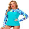 Womens Rash Guard Long Sleeve Uv Protection Surf Shirts SPF 50 Tie Dye Printed Swim Tops Aqua Blue S view 4