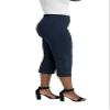 Briggs New York Women's Pull On Split Hem Capri, Navy, 10 view 2