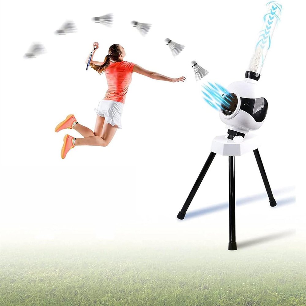 RESKIU Portable Automatic Badminton Serving Machine for Outdoor Sports Training for Teenagers and Children - Can Accommodate 15 Badminton Balls