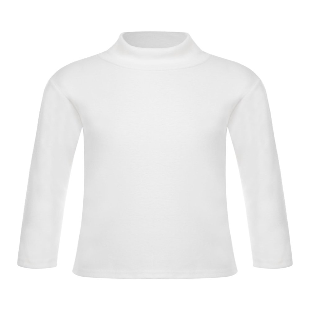 vastwit Unisex Children Thermal Underwear Boys Girls Long Sleeve Turtle Neck T-Shirt Winter Warm Thermal Baselayer Tops White 2-3 Years