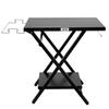 Feasto Folding Grill Table with Extra Storage Bottom Shelf, Indoor & Outdoor Prep Table with Garage Rack & Tissue Holder, Pizza Oven Stand for Pizza Oven & Blackstone Griddle, 30" x 24", Black view 1