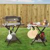 Feasto Folding Grill Table with Extra Storage Bottom Shelf, Indoor & Outdoor Prep Table with Garage Rack & Tissue Holder, Pizza Oven Stand for Pizza Oven & Blackstone Griddle, 30" x 24", Black view 2