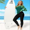 Womens Long Sleeve Rash Guard Swimsuit Sun Protection Swim Shirt SPF Swimwear Tops Green Palm Leaf XXL view 3