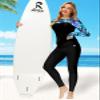 Womens Rash Guard Long Sleeve Bathing Suit Top Long Sleeve Surfing Swimsuit Shirt Black Palm Leaf M view 3